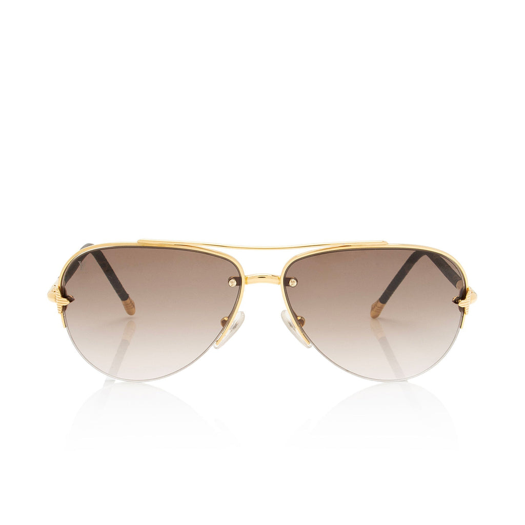 Louis Vuitton Monogram Canvas Viola Pilote Petite Sunglasses (SHF-jGPxdH)