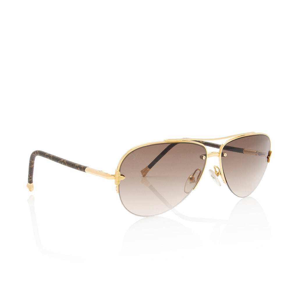 Louis Vuitton Monogram Canvas Viola Pilote Petite Sunglasses (SHF-jGPxdH)