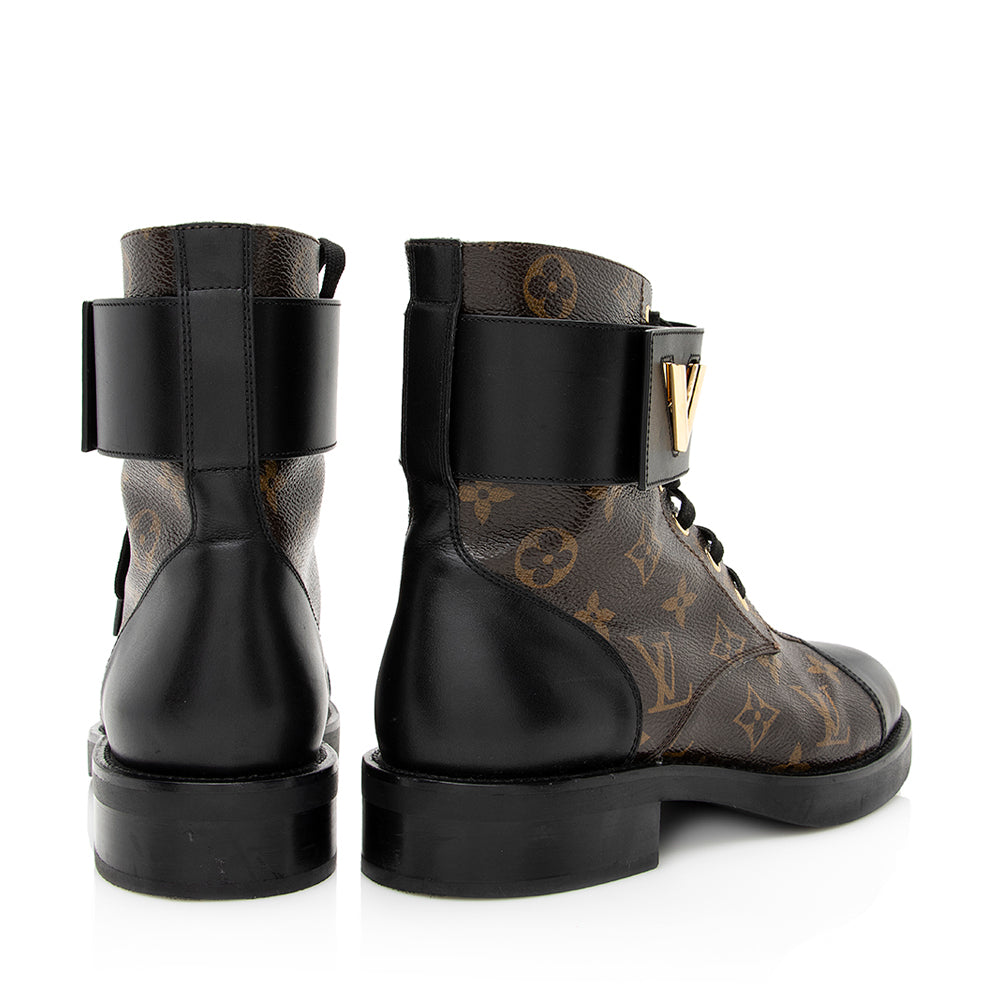 Louis Vuitton Monogram Canvas Wonderland Ranger LV Twist Boots - Size 7 / 37 (SHF-21004)