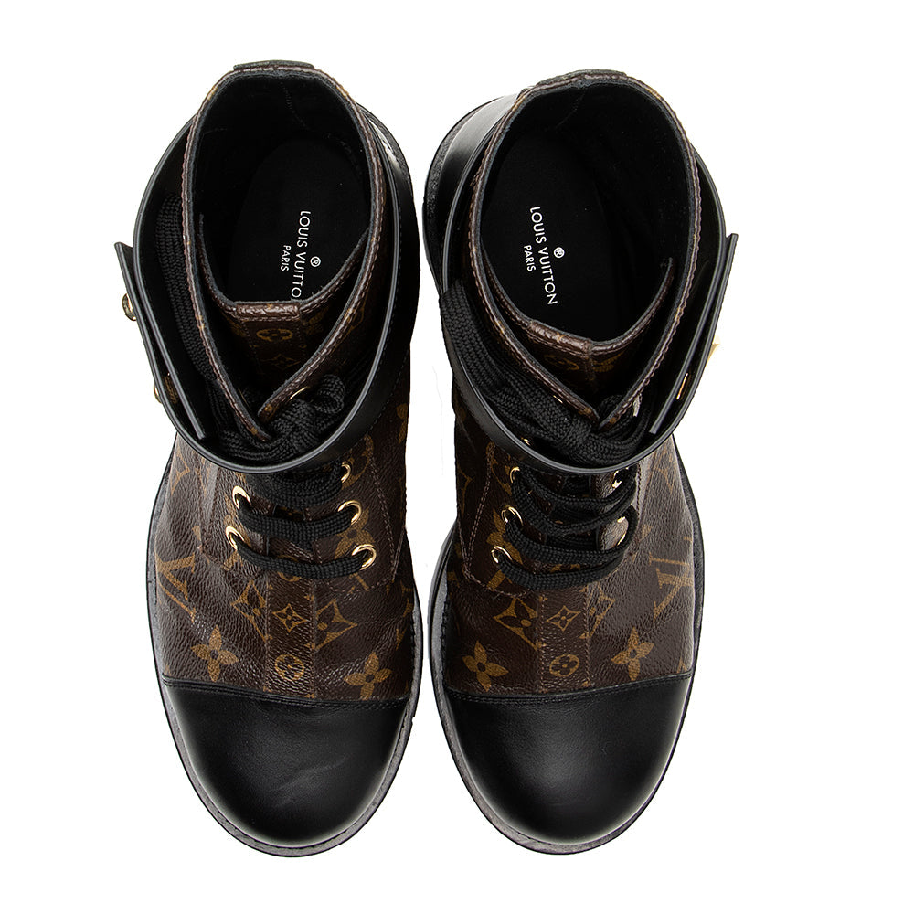 Louis Vuitton Monogram Canvas Wonderland Ranger LV Twist Boots - Size 7 / 37 (SHF-21004)