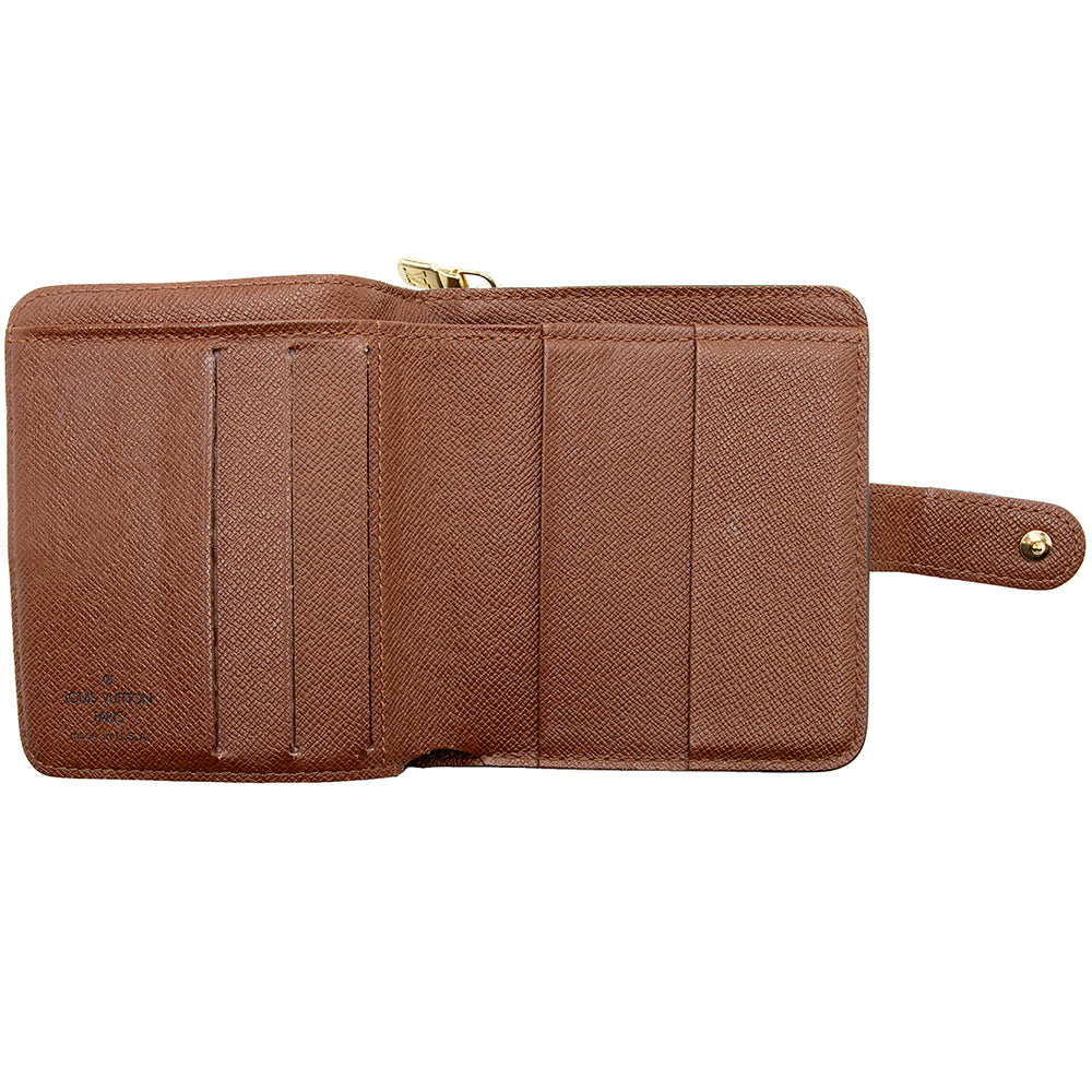 Louis Vuitton Monogram Canvas Zipped Compact Wallet (SHF-15997)