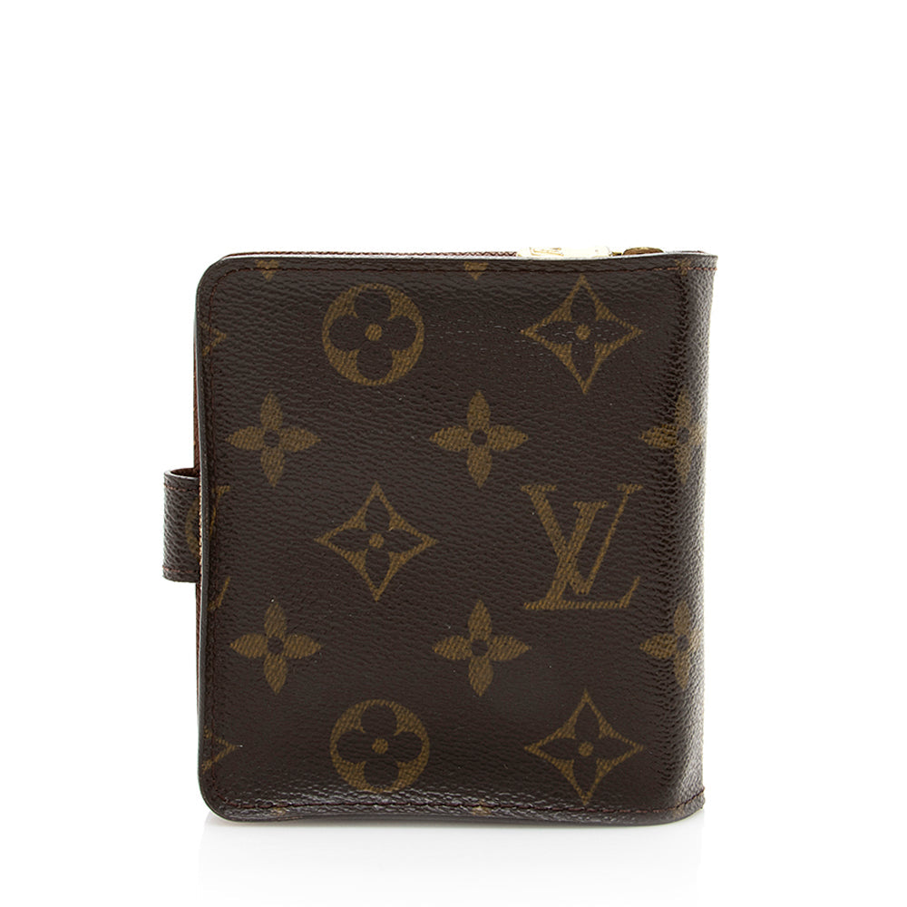 Louis Vuitton Monogram Canvas Zipped Compact Wallet (SHF-19780)