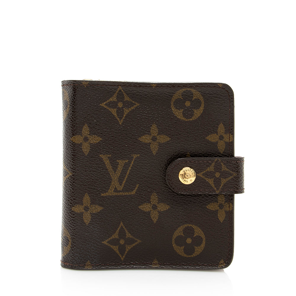 Louis Vuitton Monogram Canvas Zipped Compact Wallet (SHF-19780)