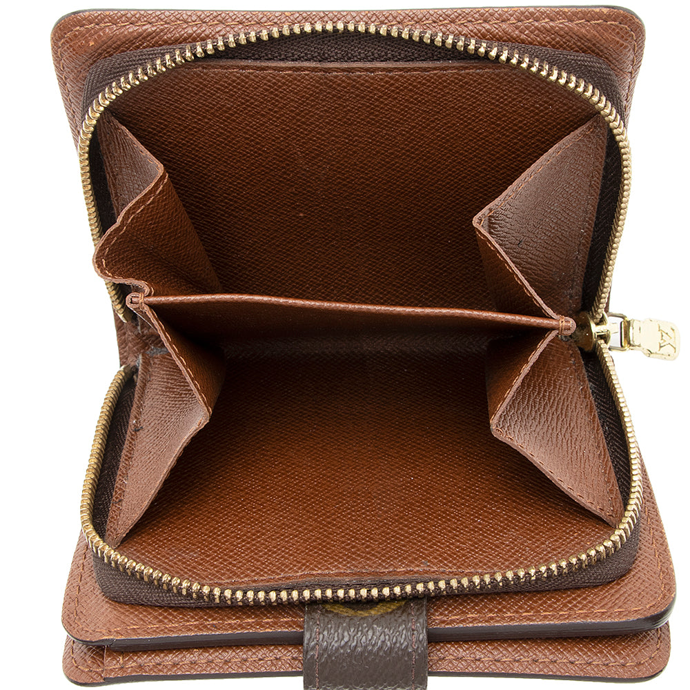 Louis Vuitton Monogram Canvas Zipped Compact Wallet (SHF-19780)