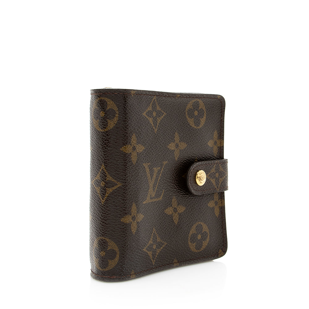 Louis Vuitton Monogram Canvas Zipped Compact Wallet (SHF-19780)