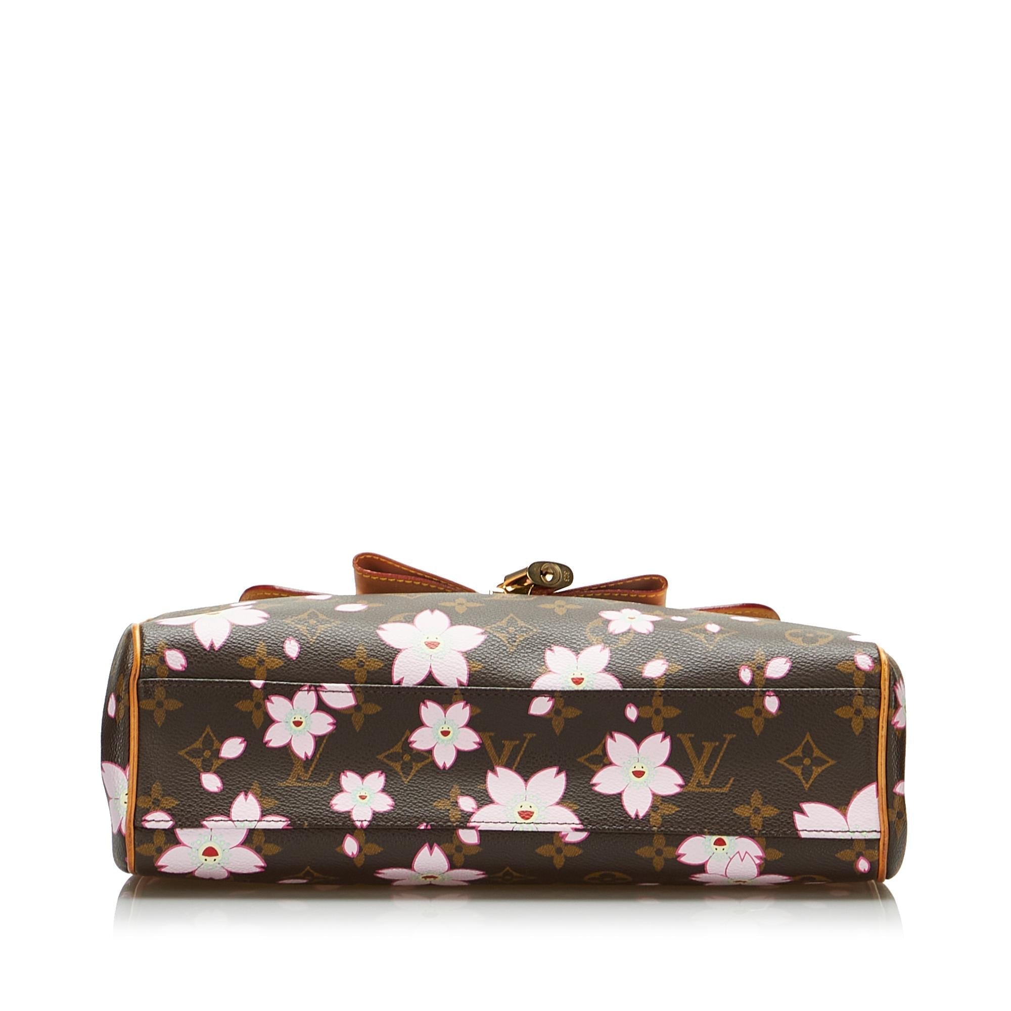 Louis Vuitton Monogram Cherry Blossom Sac Retro Takashi Murakami (SHG-CSyakF)