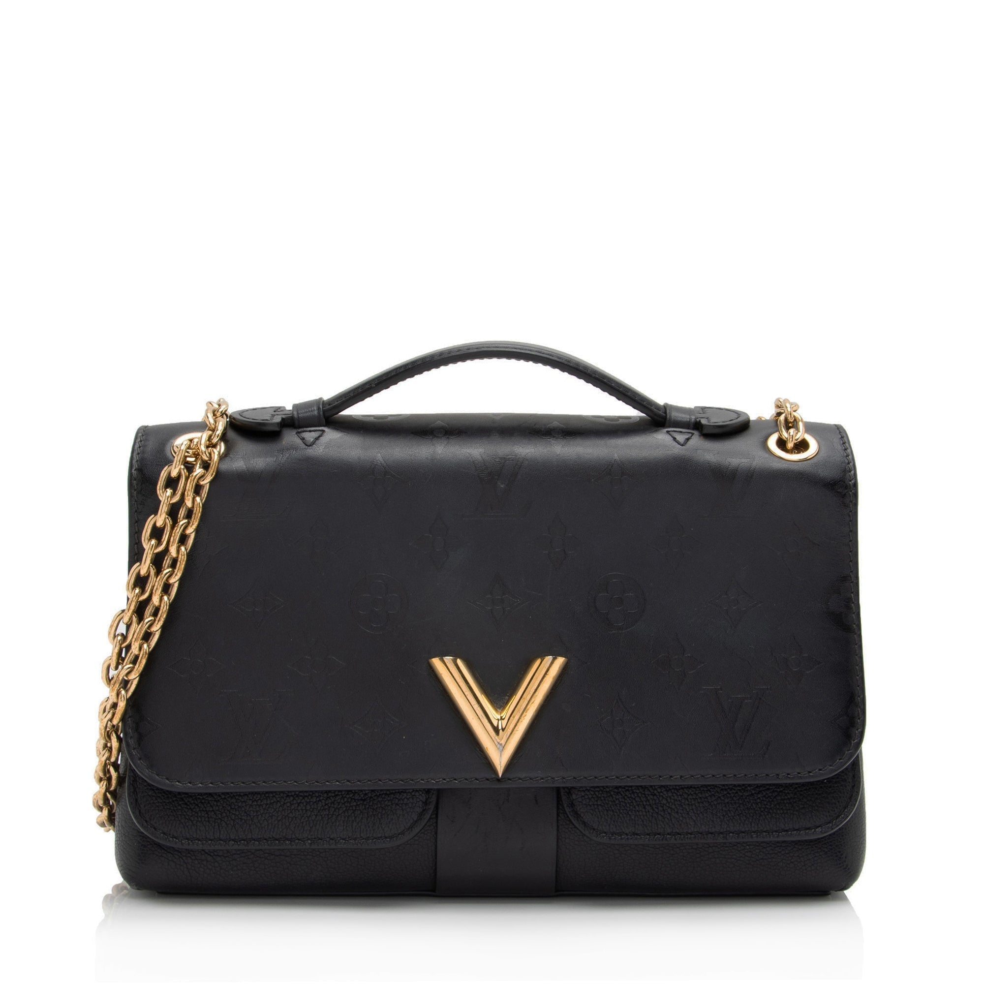Louis Vuitton Monogram Cuir Very Chain Bag (SHF-bcWcmG)