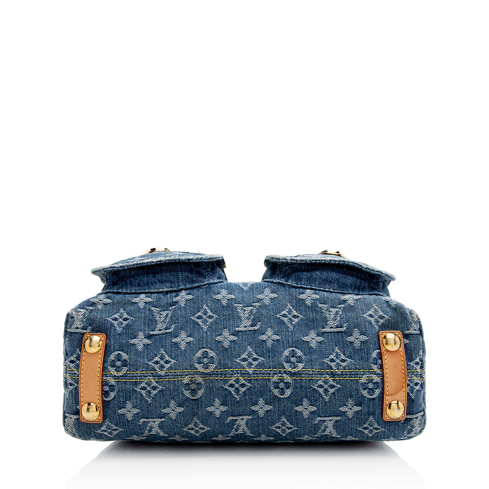 Louis Vuitton Monogram Denim Baggy PM Shoulder Bag (SHF-21936)