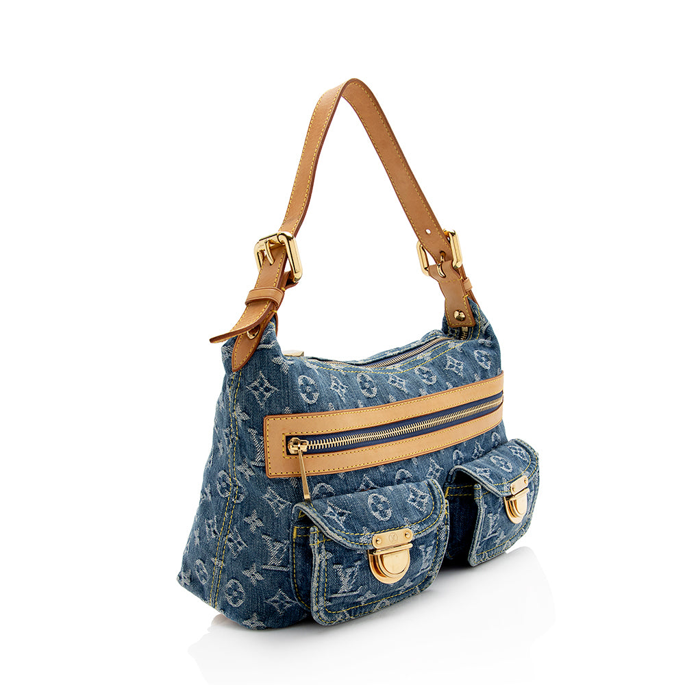 Louis Vuitton Monogram Denim Baggy PM Shoulder Bag (SHF-21936)