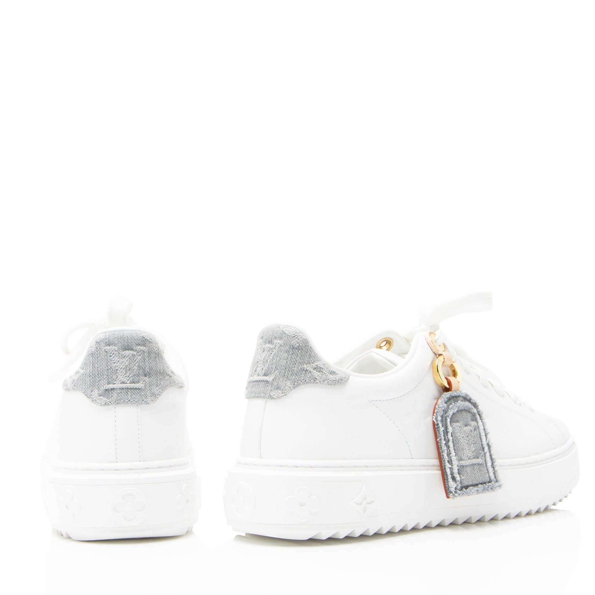 Louis Vuitton Monogram Denim Calfskin Time Out Sneakers - Size 9 / 39