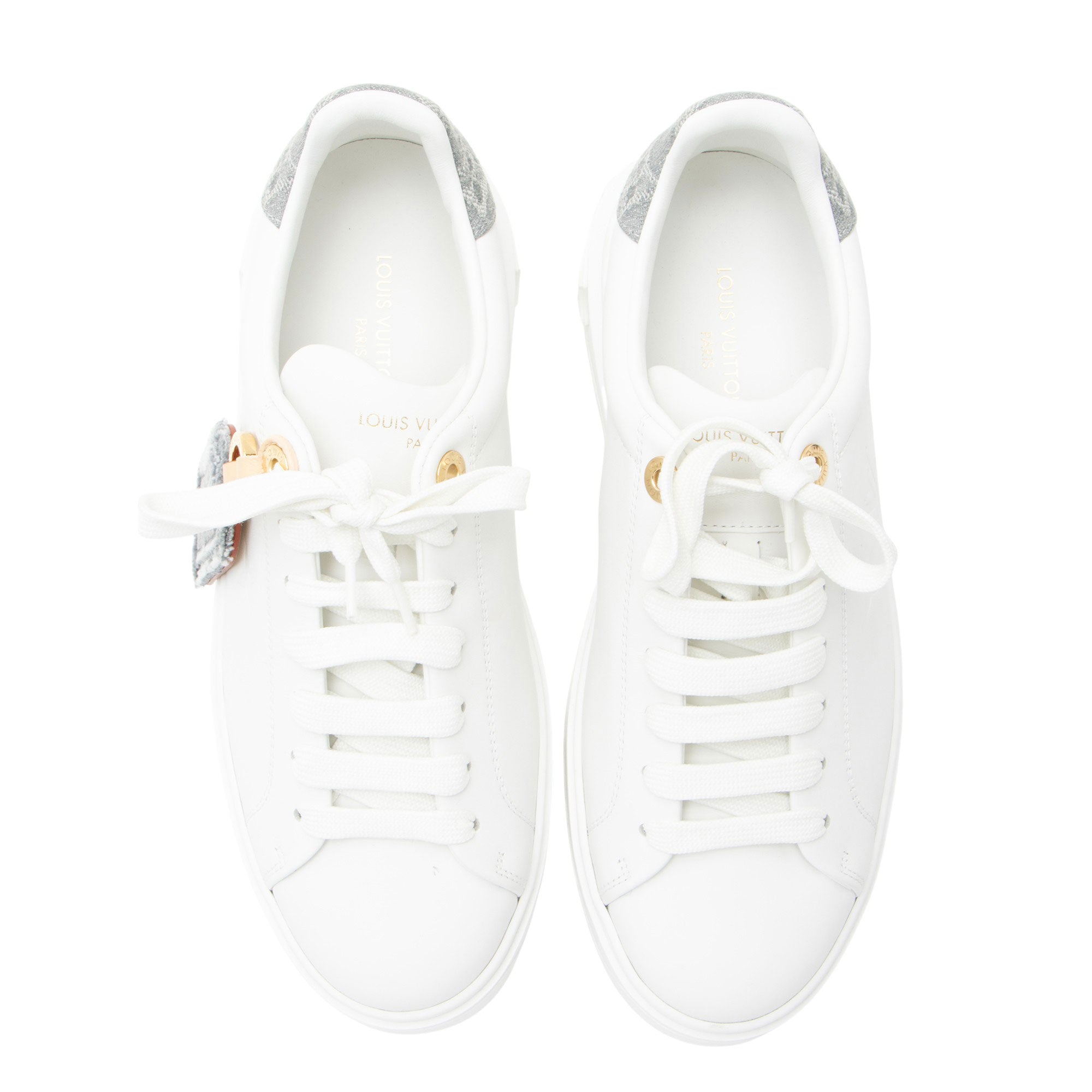 Louis Vuitton Monogram Denim Calfskin Time Out Sneakers - Size 9 / 39