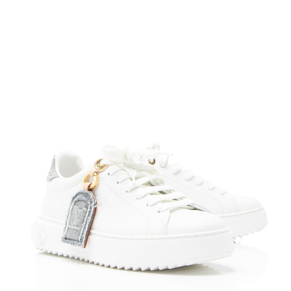 Louis Vuitton Monogram Denim Calfskin Time Out Sneakers - Size 9 / 39