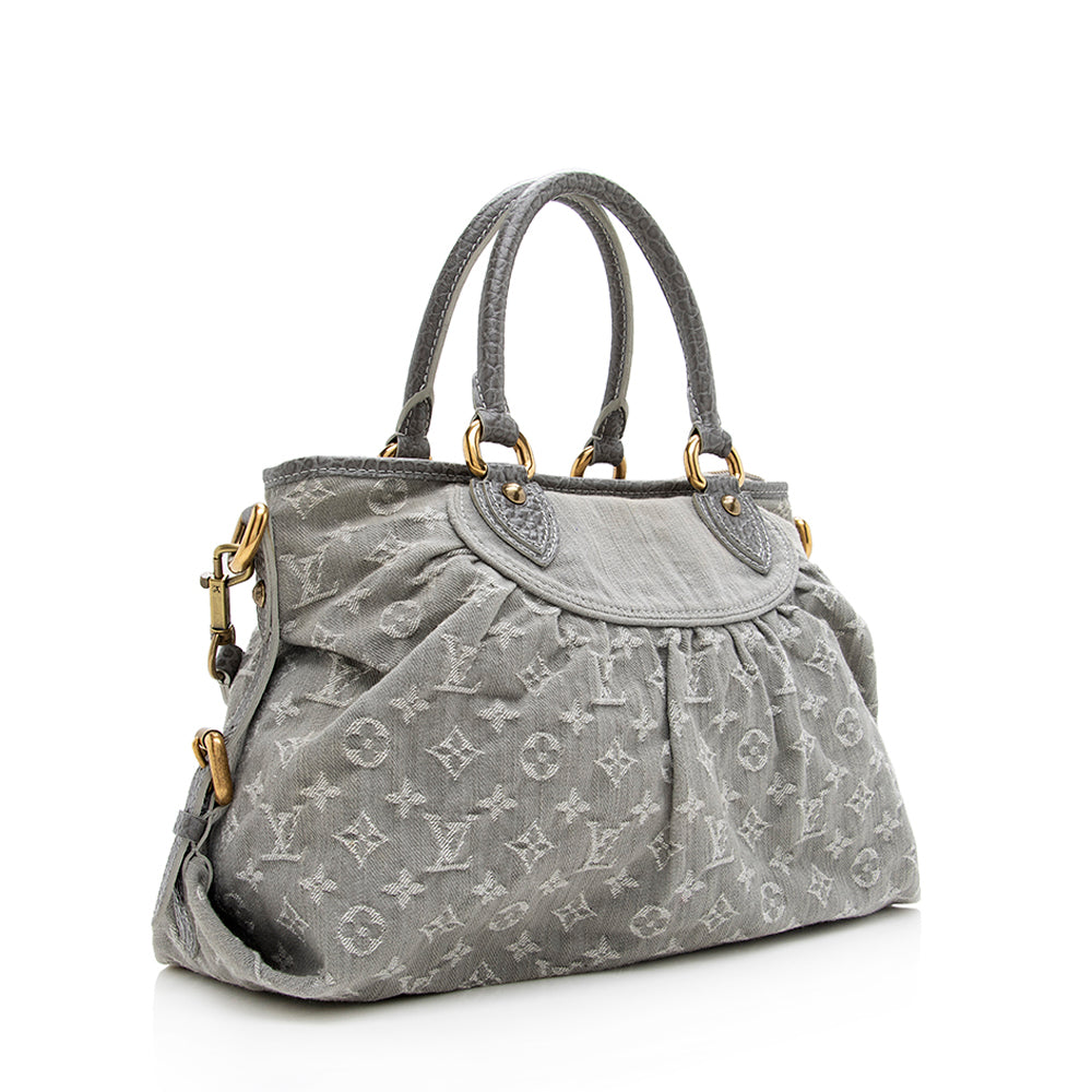 Louis Vuitton Monogram Denim Neo Cabby MM Satchel (SHF-18797)