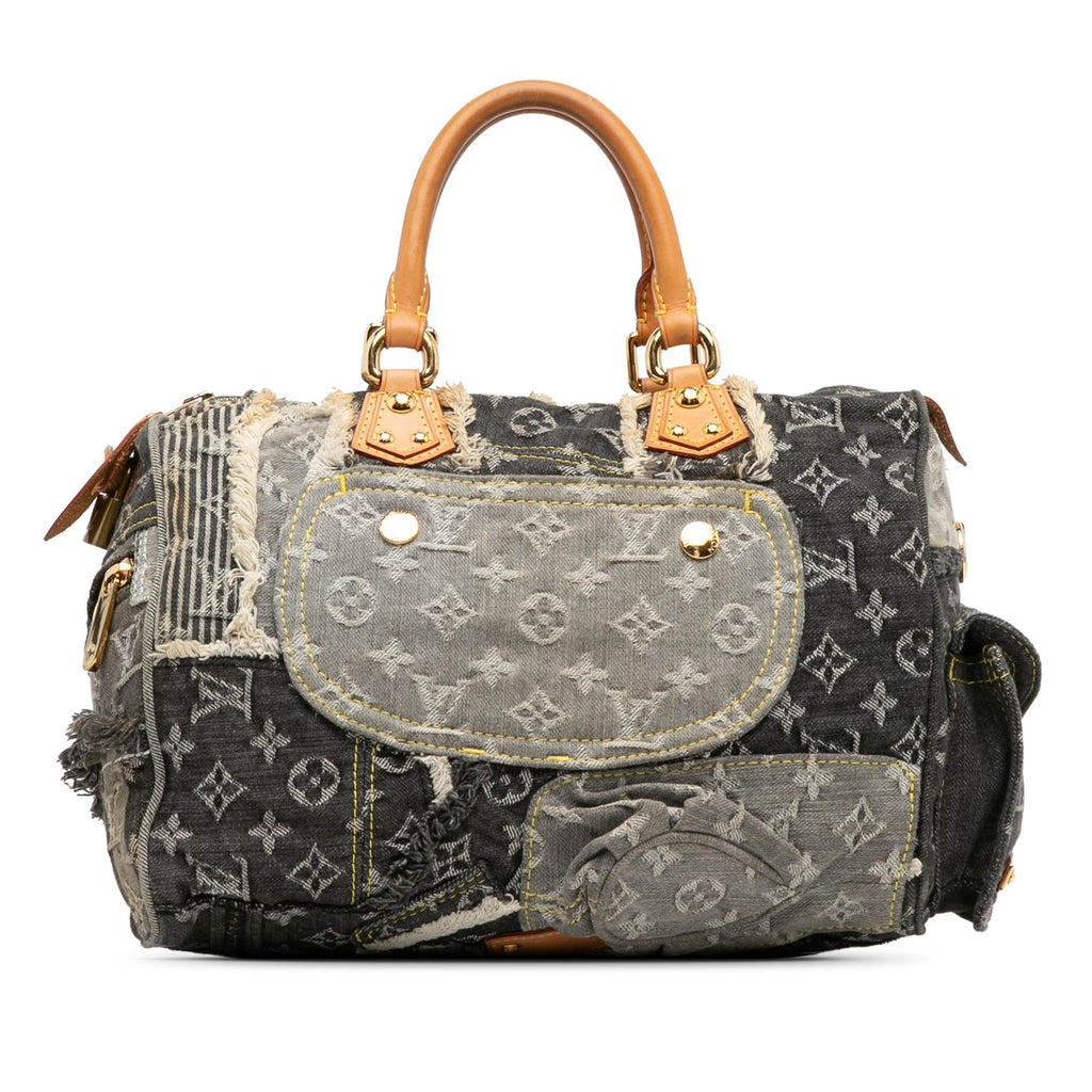 Louis Vuitton Monogram Denim Patchwork Speedy 30 (SHG-YfaOqi)