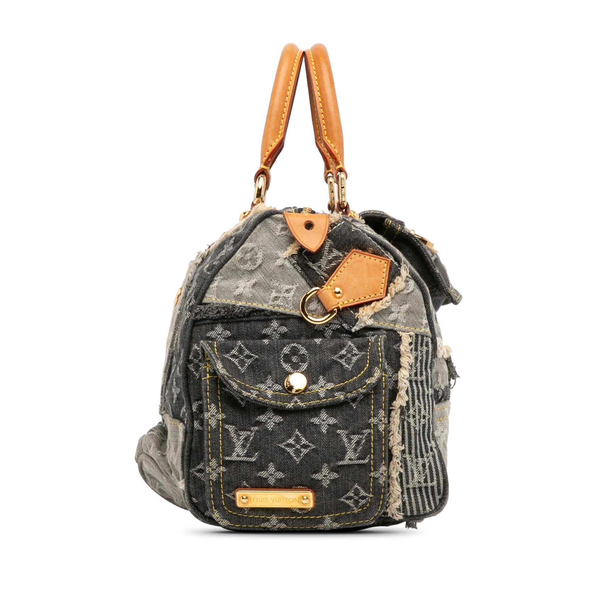 Louis Vuitton Monogram Denim Patchwork Speedy 30 (SHG-YfaOqi)