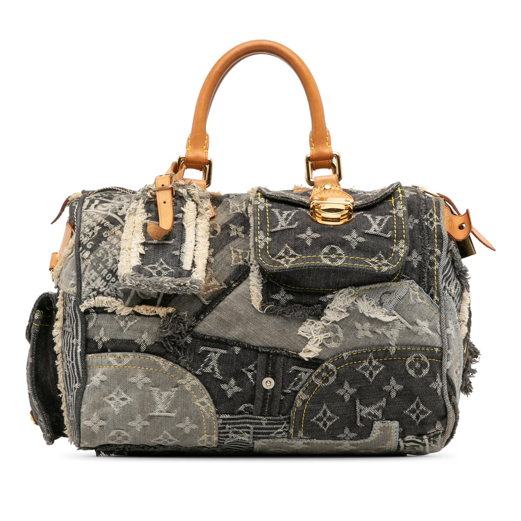 Louis Vuitton Monogram Denim Patchwork Speedy 30 (SHG-YfaOqi)