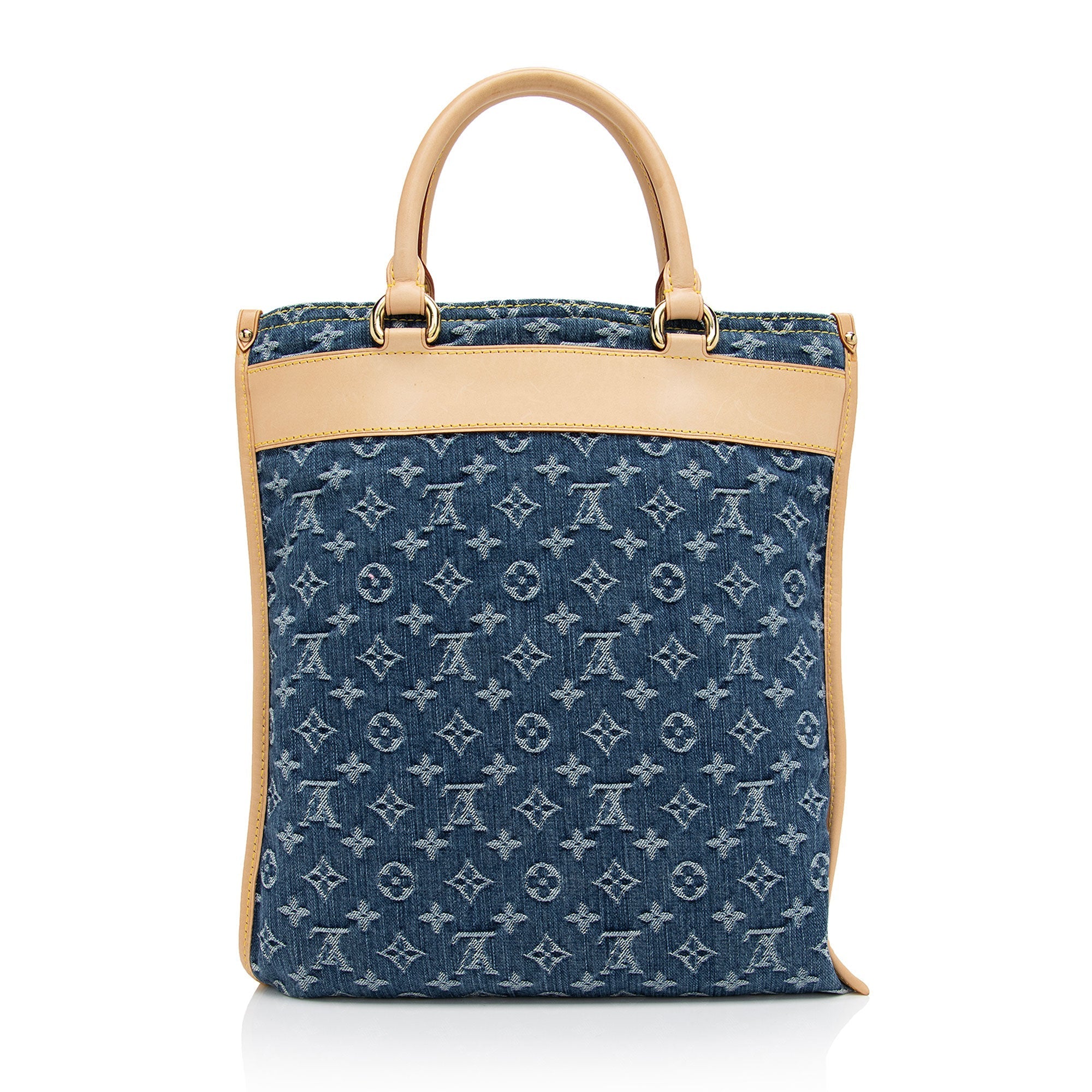 Louis Vuitton Monogram Denim Sac Plat Tote (SHF-mkC7Vd)