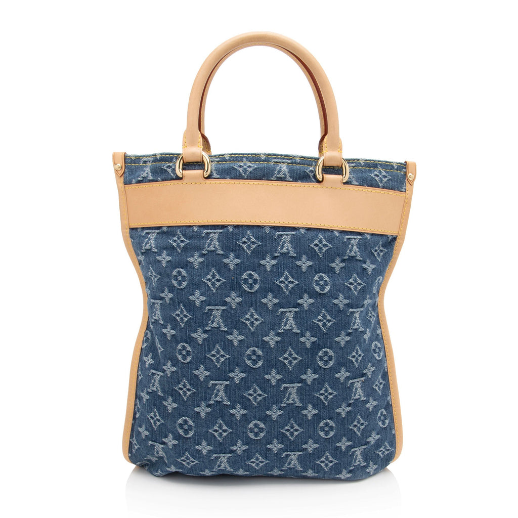 Louis Vuitton Monogram Denim Sac Plat Tote (SHF-6HsEei)