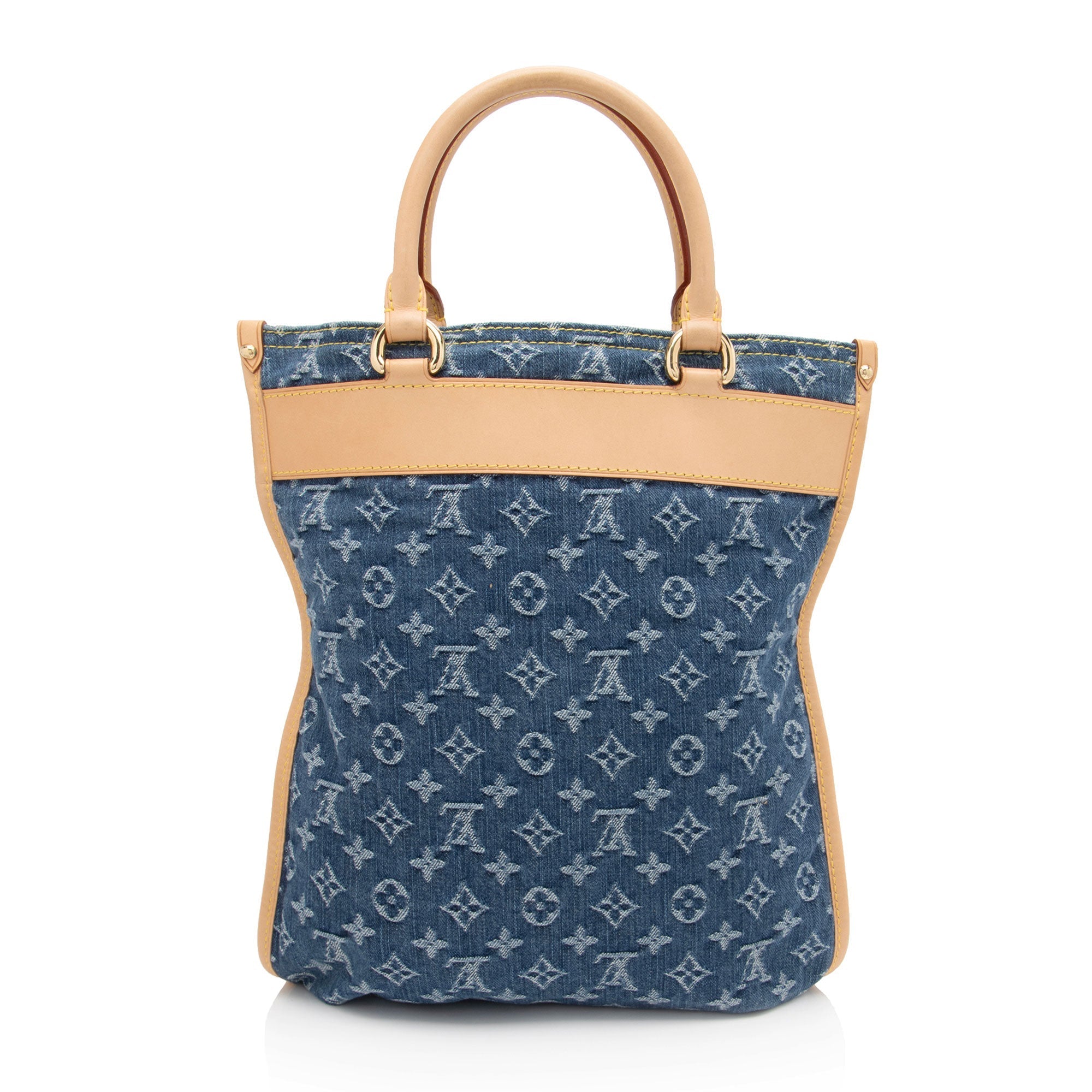 Louis Vuitton Monogram Denim Sac Plat Tote (SHF-6HsEei)