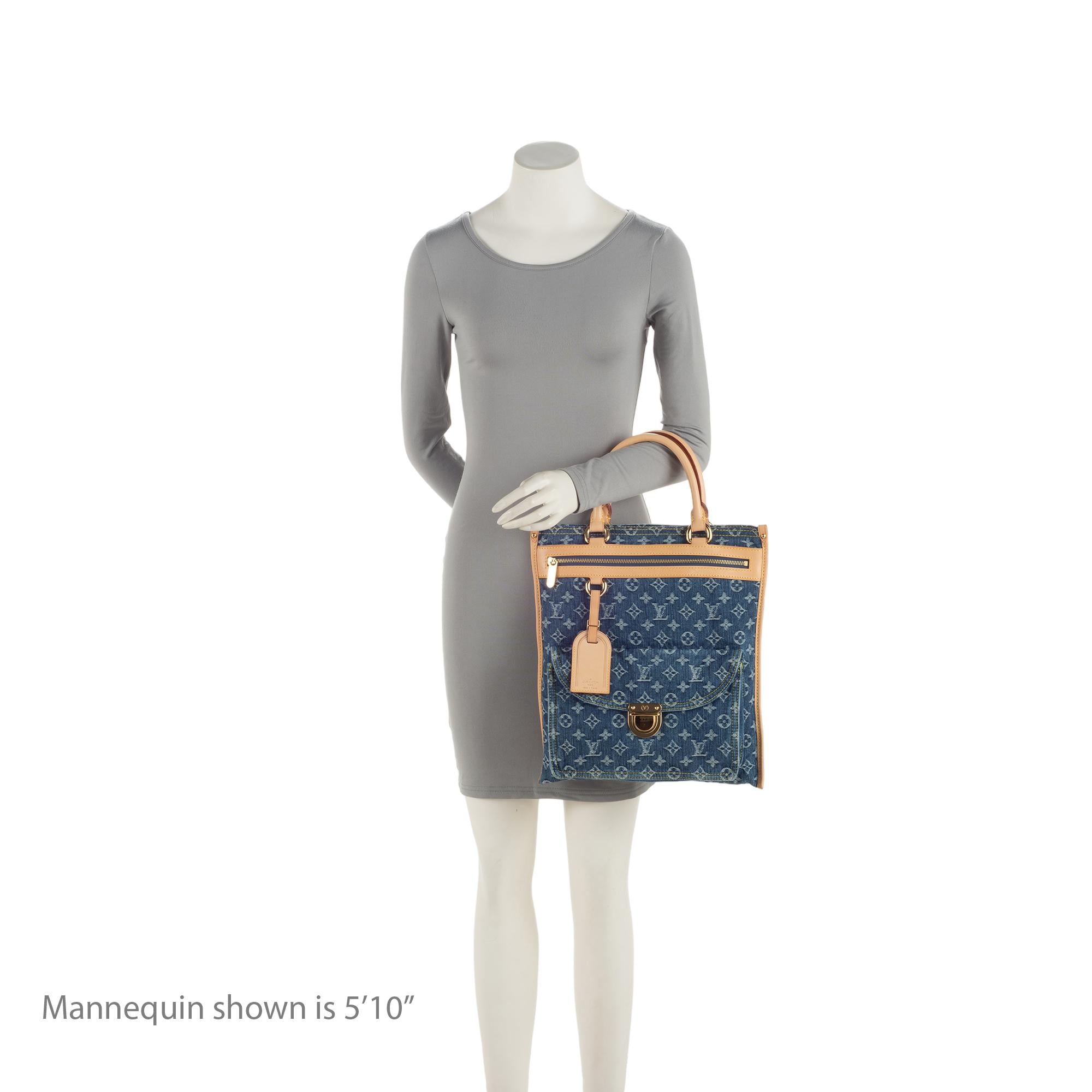 Louis Vuitton Monogram Denim Sac Plat Tote (SHF-6HsEei)