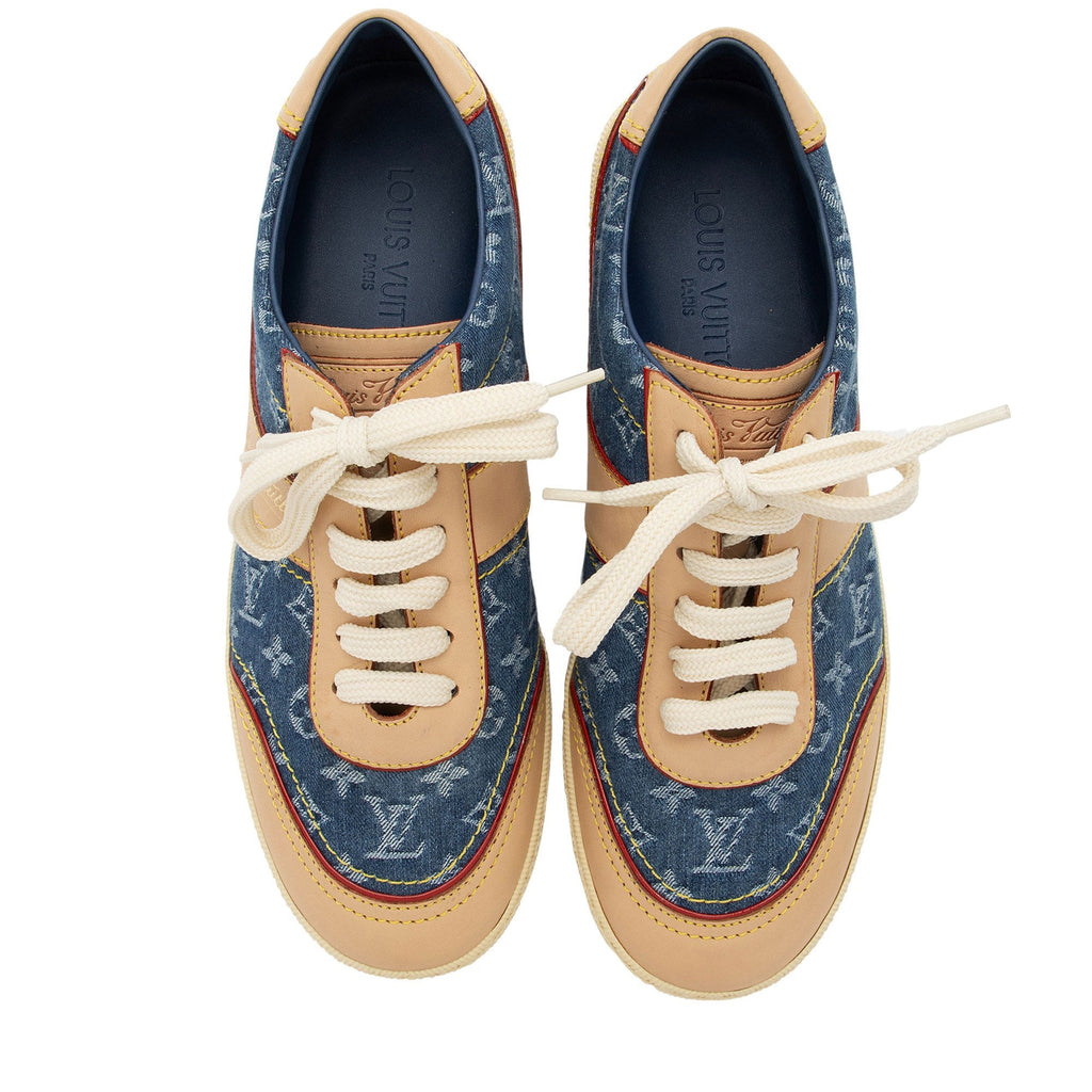 Louis Vuitton Monogram Denim Sneakers - Size 7 / 37
