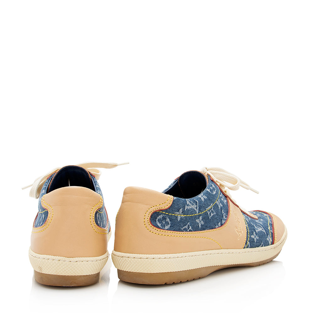Louis Vuitton Monogram Denim Sneakers - Size 9 / 39 (SHF-21671)