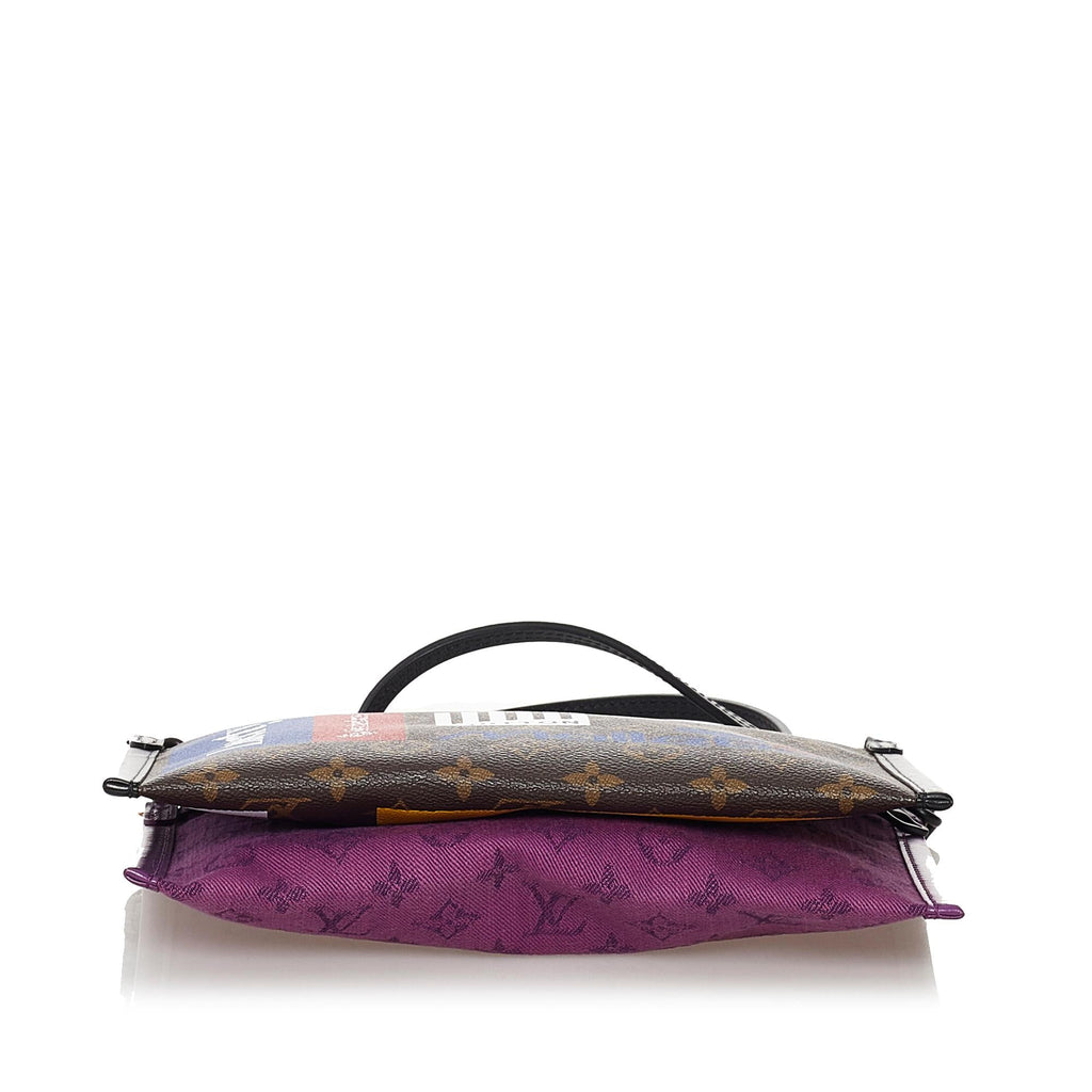 Louis Vuitton Monogram Double Flat Crossbody Bag (SHG-32846)