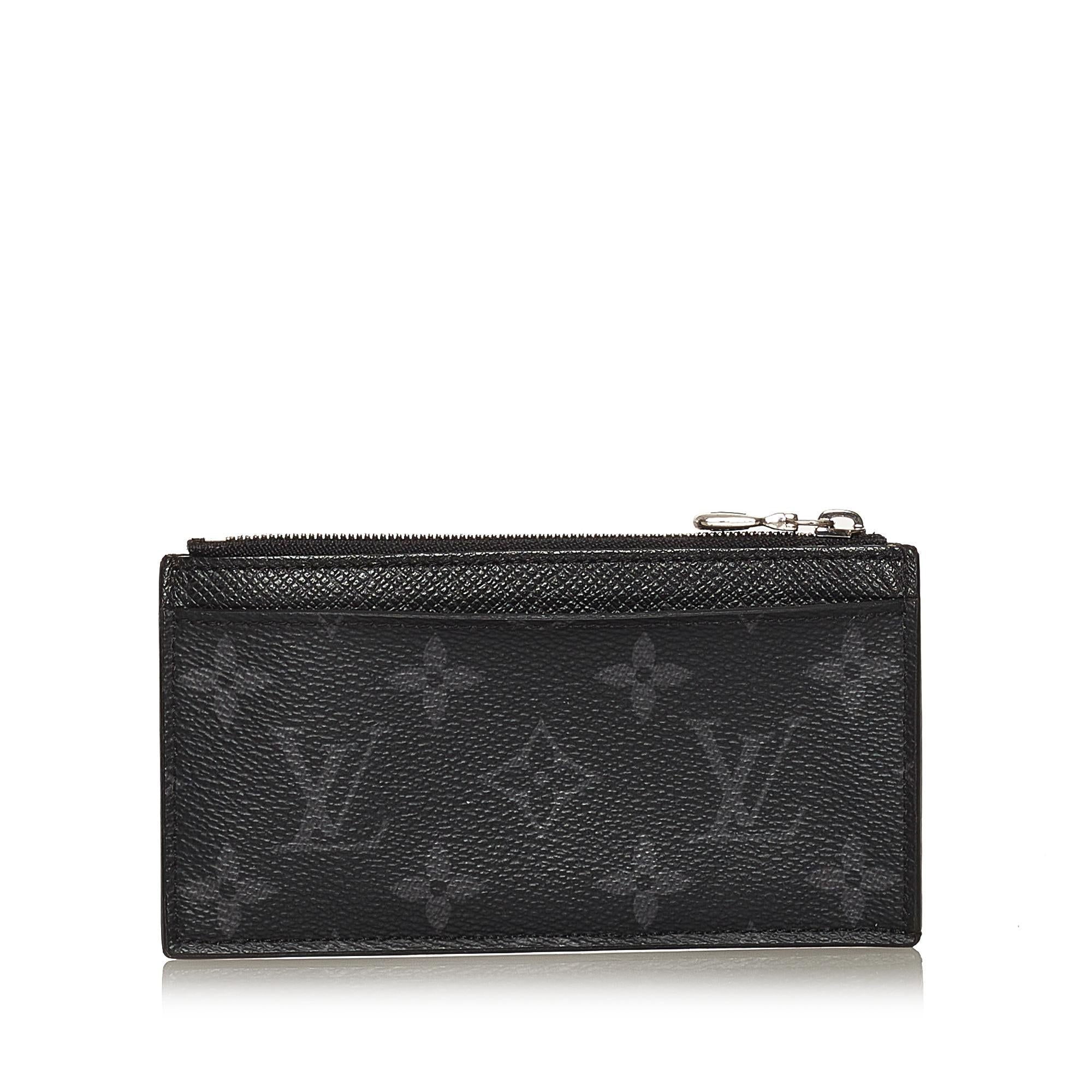 Louis Vuitton Monogram Eclipse Coin Card Holder (SHG-34910)