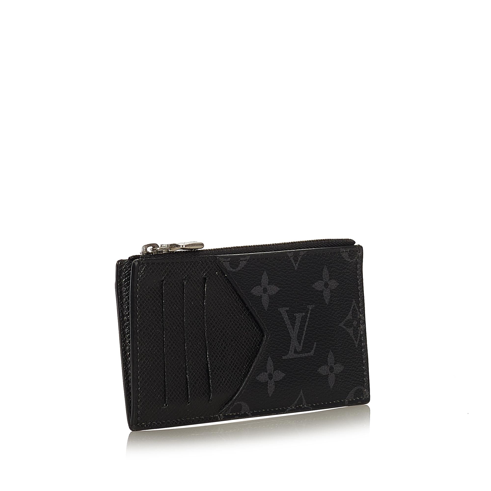 Louis Vuitton Monogram Eclipse Coin Card Holder (SHG-34910)