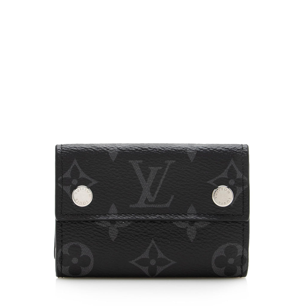 Louis Vuitton Monogram Eclipse Discovery Tri-Fold Compact Wallet (SHF-22959)