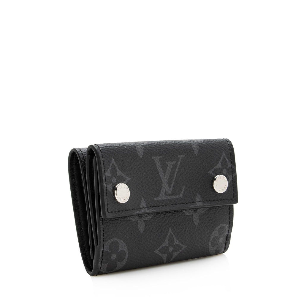 Louis Vuitton Monogram Eclipse Discovery Tri-Fold Compact Wallet (SHF-22959)
