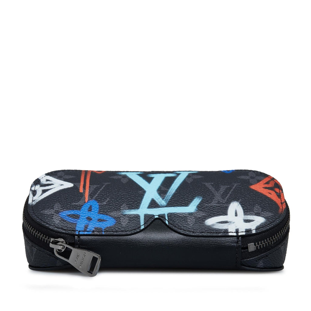 Louis Vuitton Monogram Eclipse Graffiti Glasses Pouch GM (SHG-afD92D)