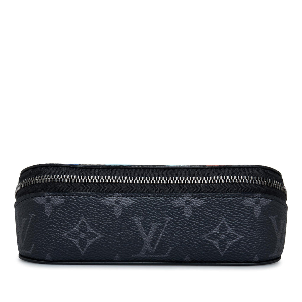 Louis Vuitton Monogram Eclipse Graffiti Glasses Pouch GM (SHG-afD92D)