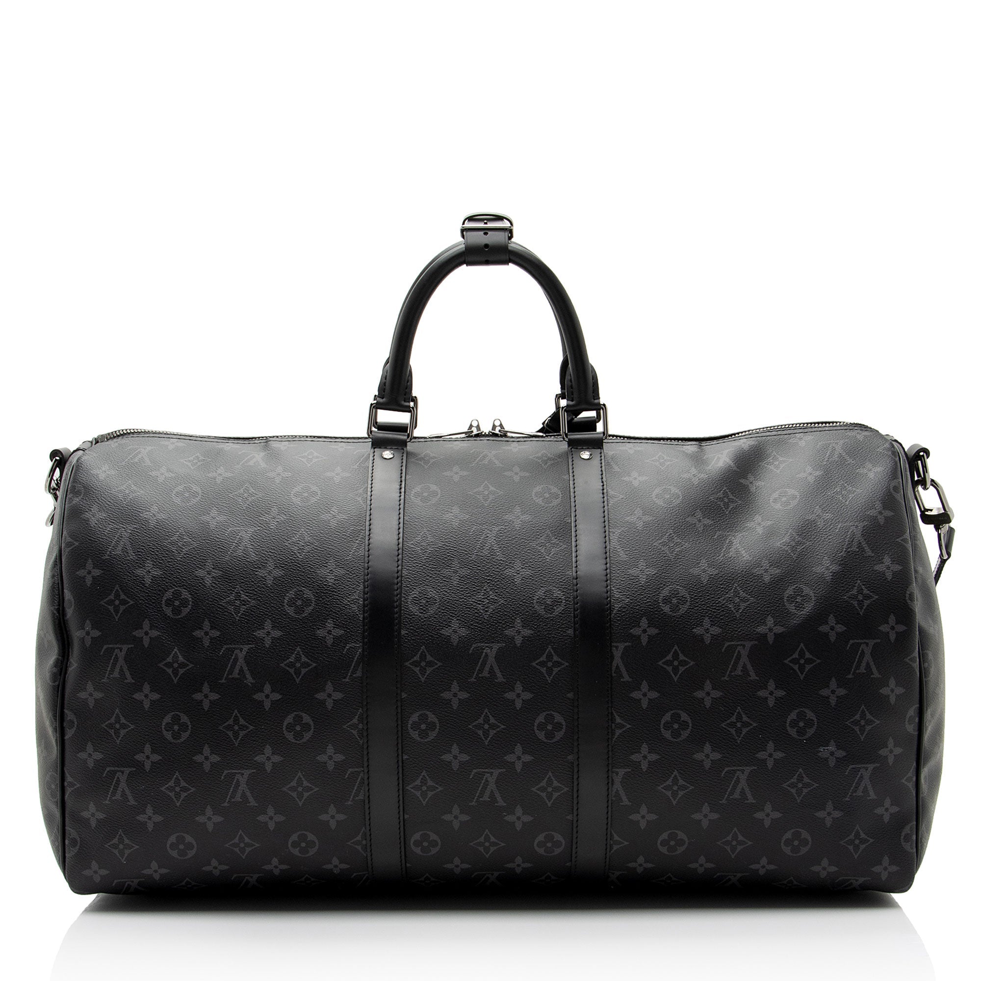 Louis Vuitton Monogram Eclipse Keepall 55 Bandouliere Duffle Bag (SHF-34JbTV)