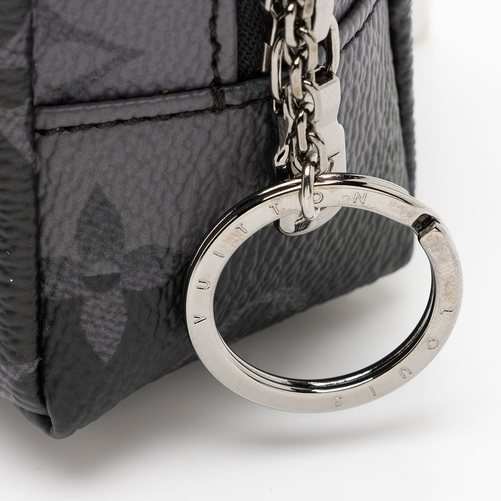 Louis Vuitton Monogram Eclipse LV Made Squared Pouch Bag Charm (SHF-ZELiLa)
