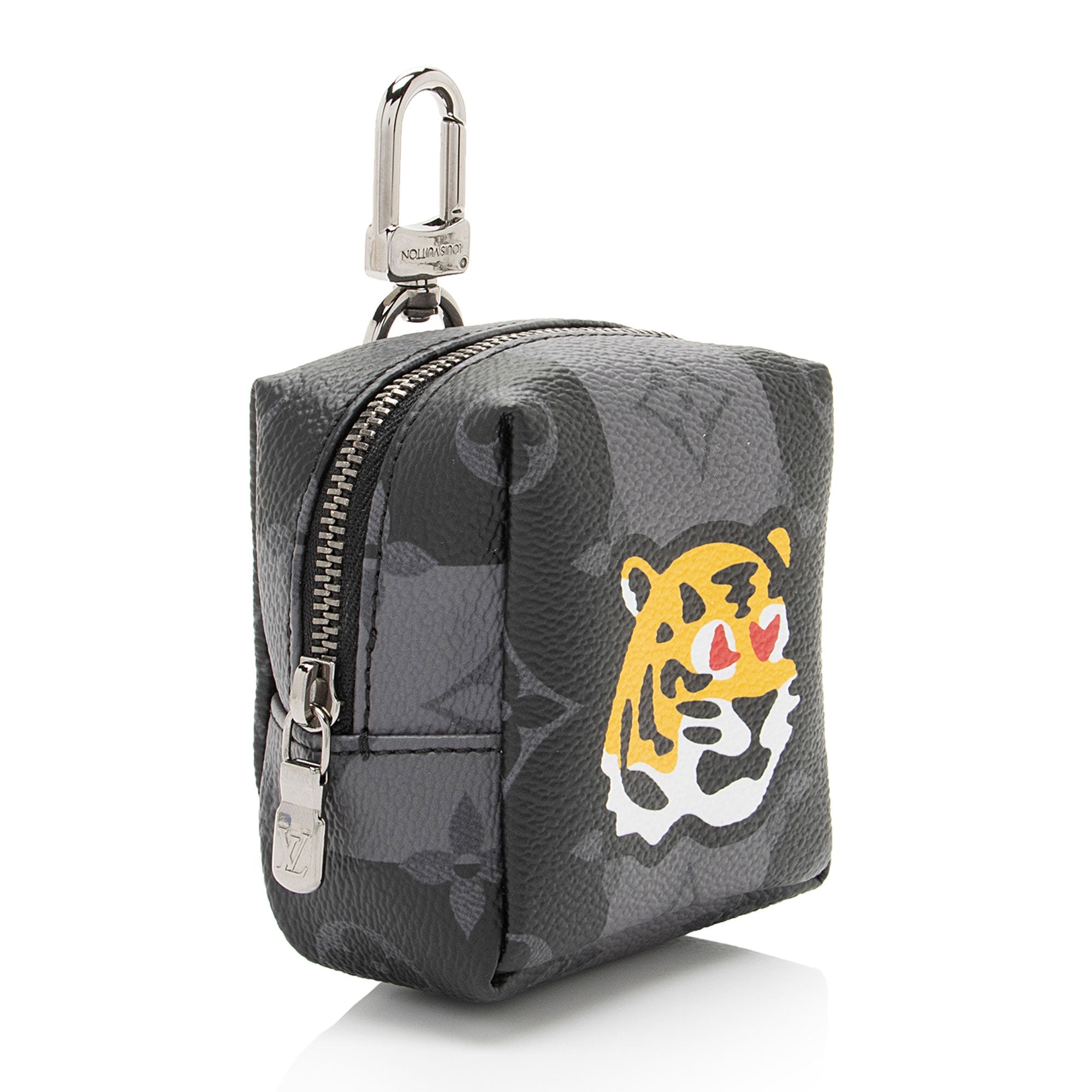 Louis Vuitton Monogram Eclipse LV Made Squared Pouch Bag Charm (SHF-ZELiLa)