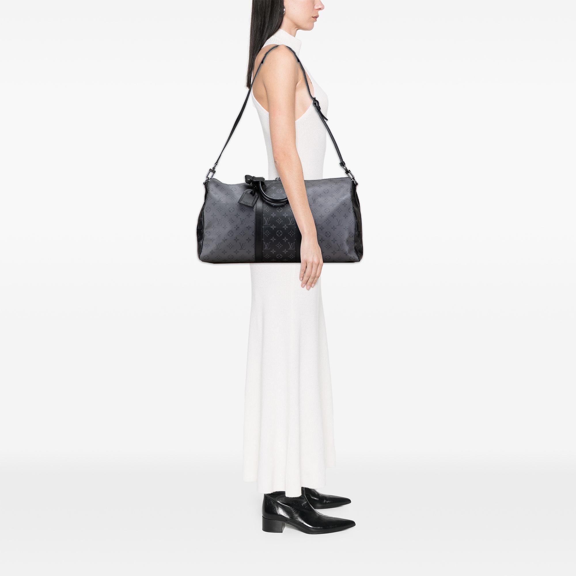 Louis Vuitton Monogram Eclipse Reverse Keepall Bandouliere 50