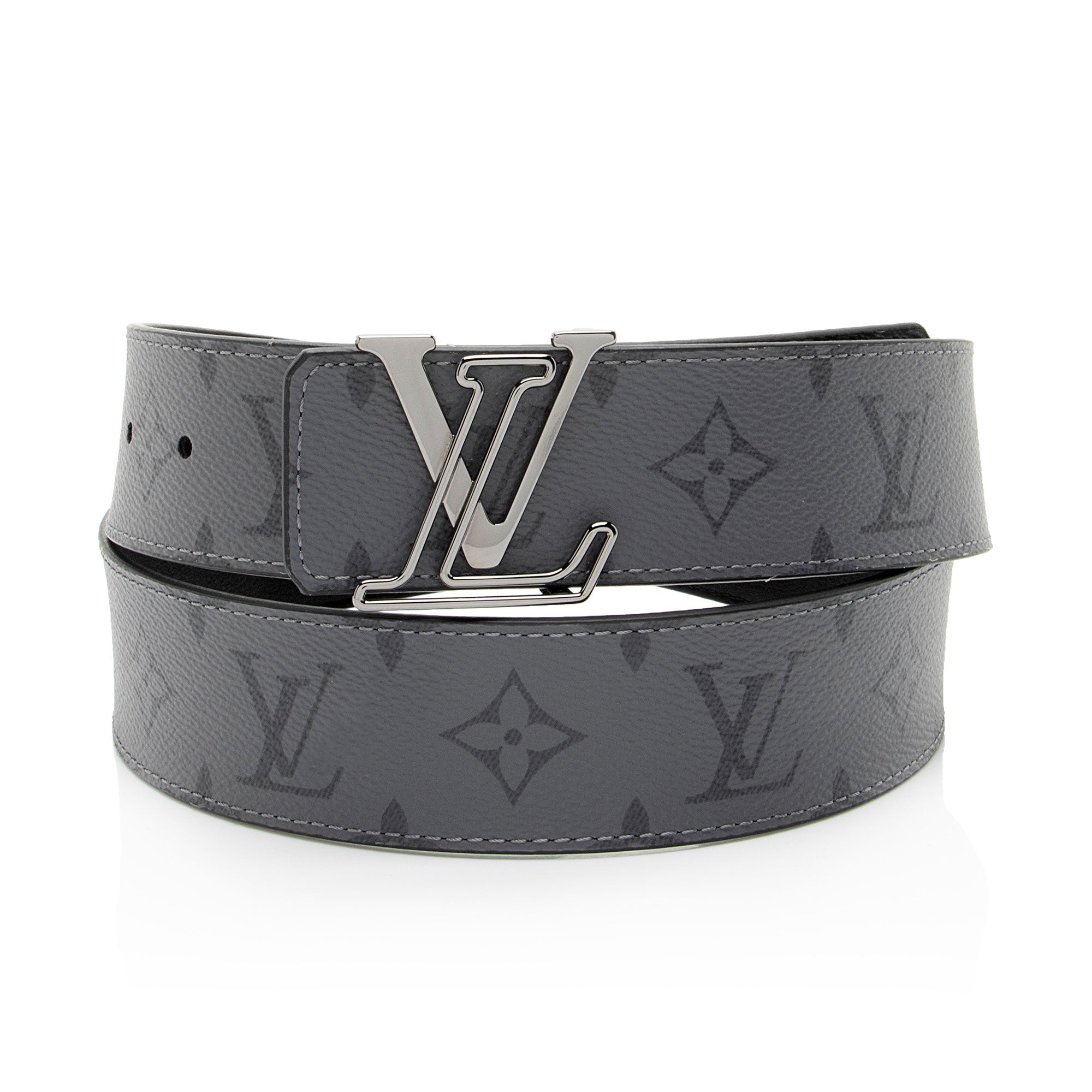 Louis Vuitton Monogram Eclipse Reversible LV Line Belt - Size 38 / 95