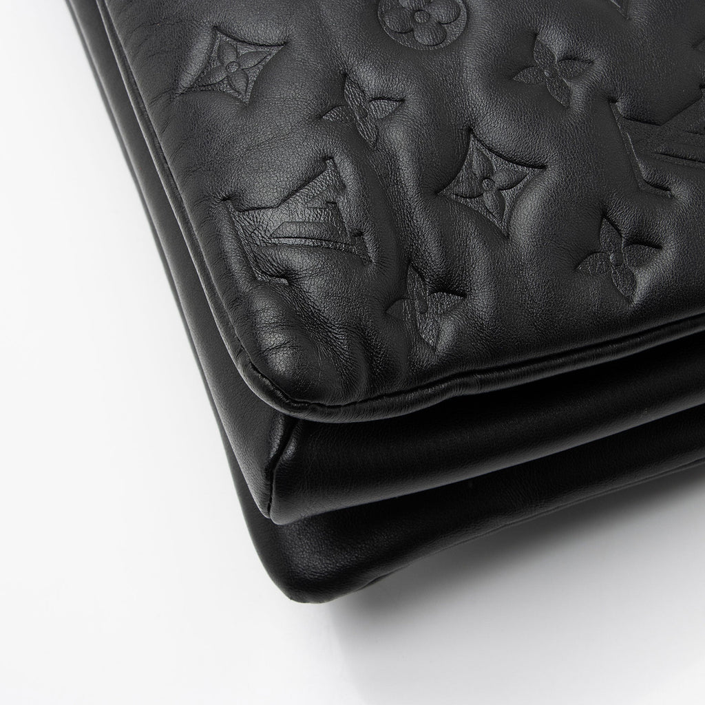 Louis Vuitton Monogram Embossed Lambskin Coussin MM Shoulder Bag (SHF-c3KGRN)