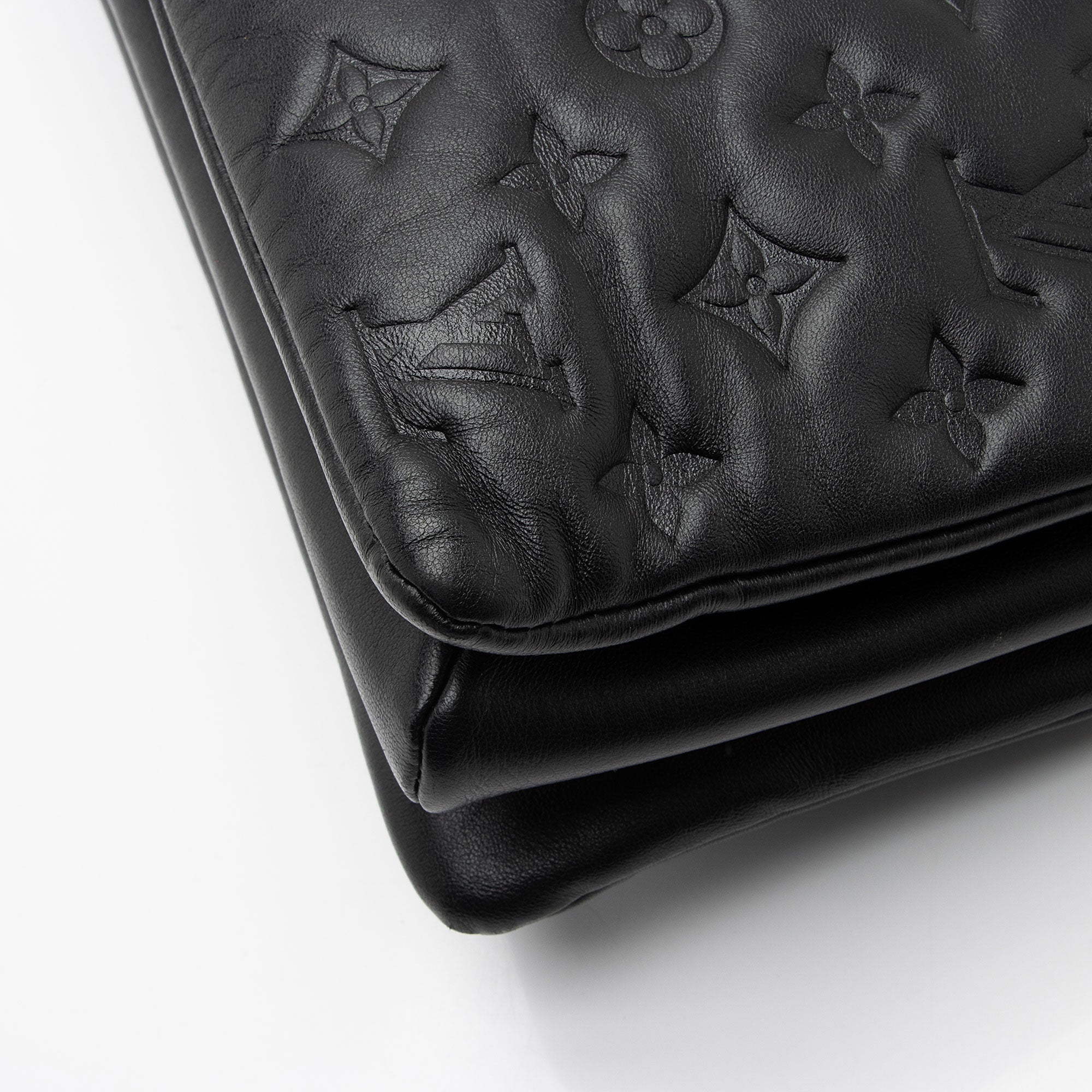 Louis Vuitton Monogram Embossed Lambskin Coussin MM Shoulder Bag (SHF-c3KGRN)