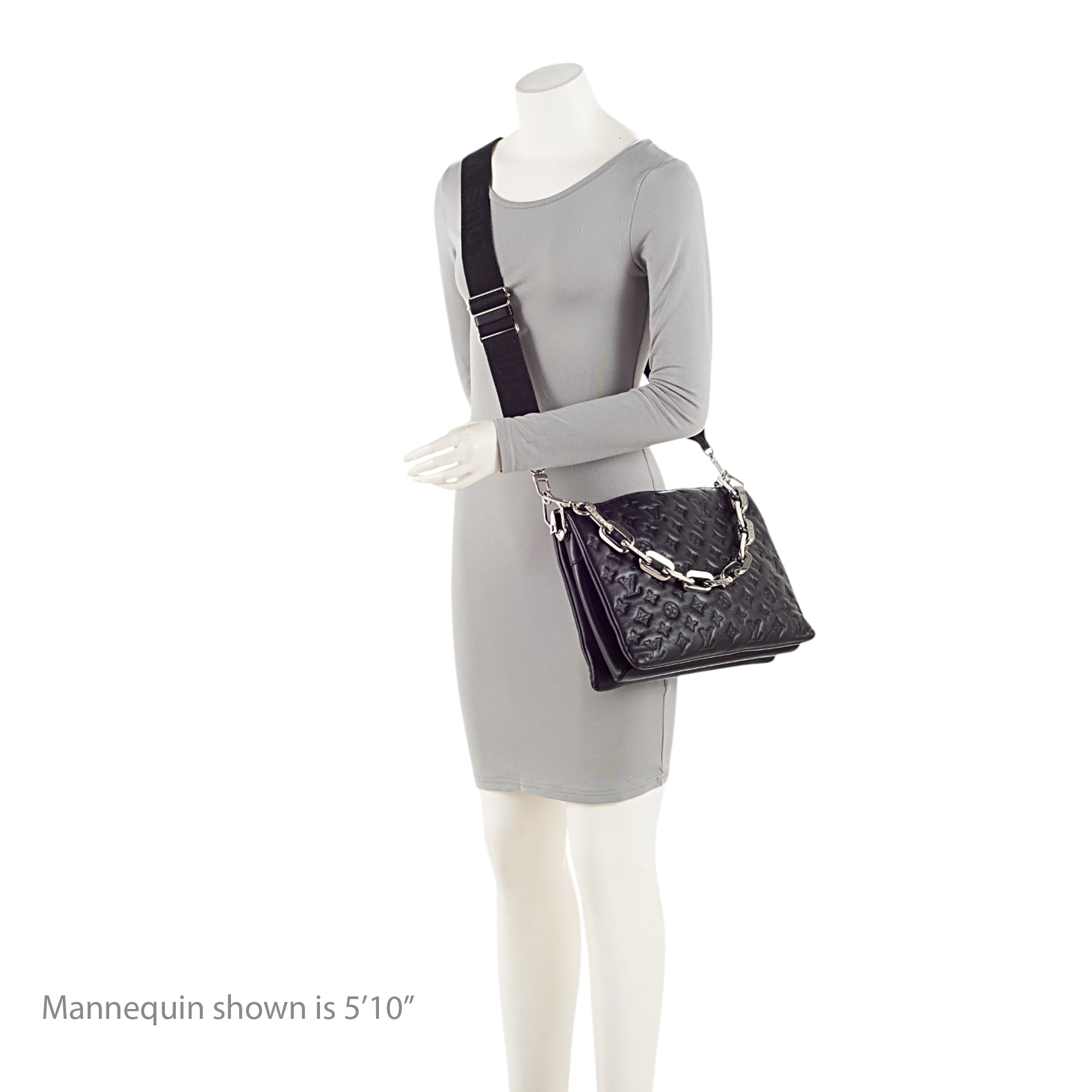 Louis Vuitton Monogram Embossed Lambskin Coussin MM Shoulder Bag (SHF-c3KGRN)