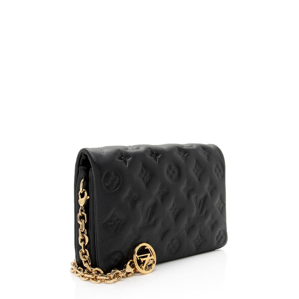 Louis Vuitton Monogram Embossed Lambskin Coussin Pochette (SHF-cmWPKU)