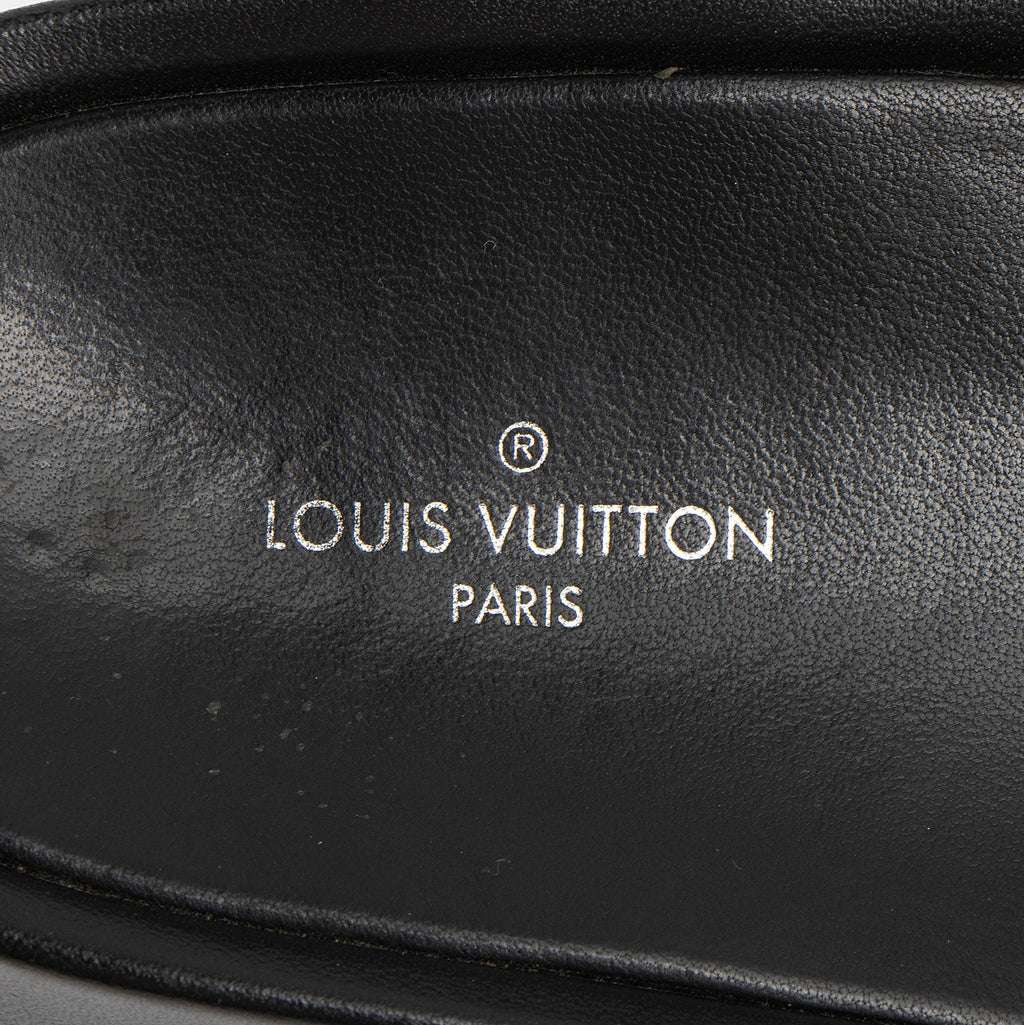 Louis Vuitton Monogram Embossed Lambskin Flatform Slide Sandals - Size 6 / 36
