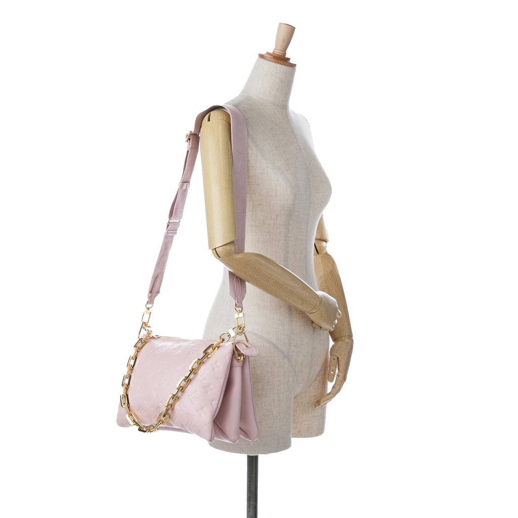 Louis Vuitton Monogram Embossed Puffy Lambskin Coussin PM