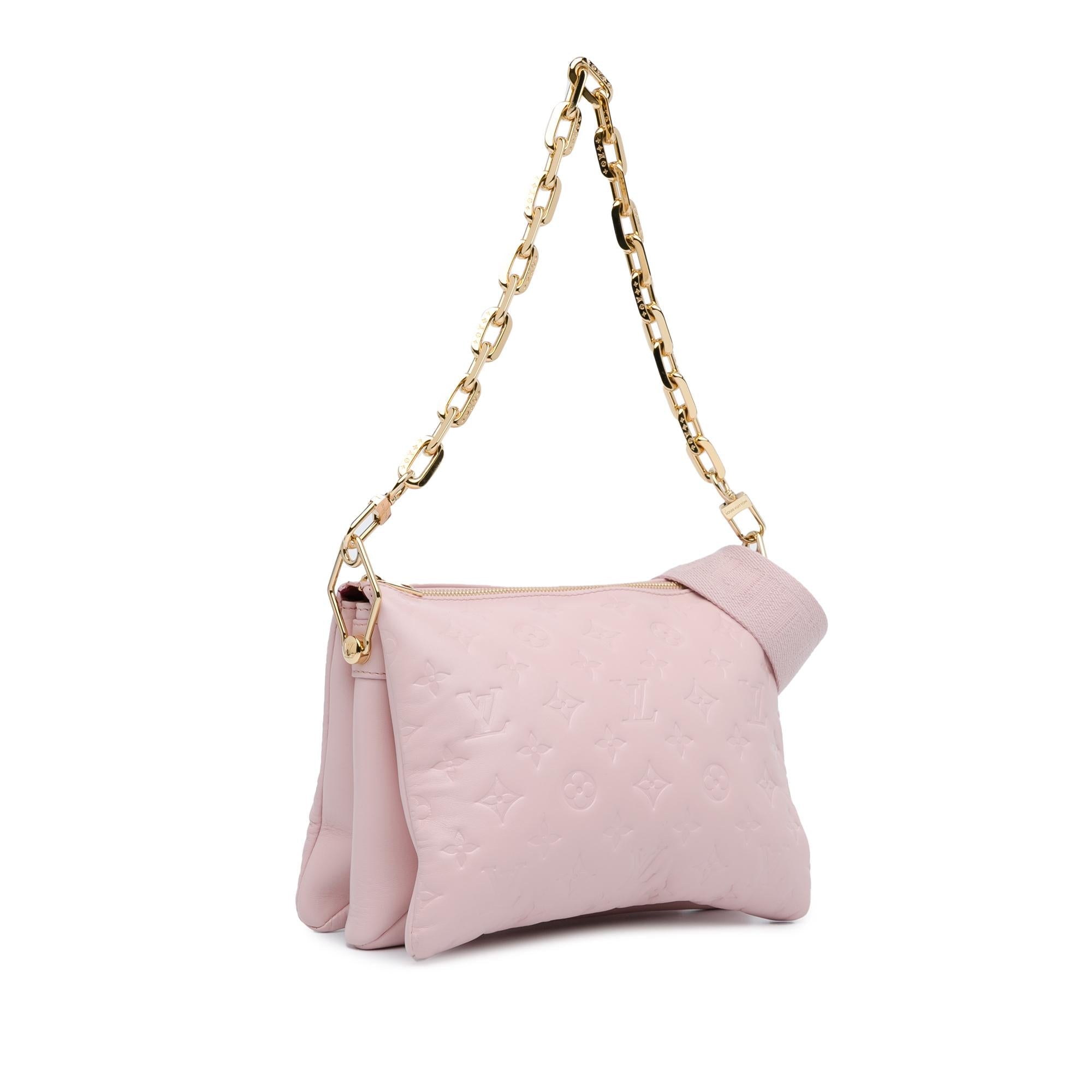 Louis Vuitton Monogram Embossed Puffy Lambskin Coussin PM