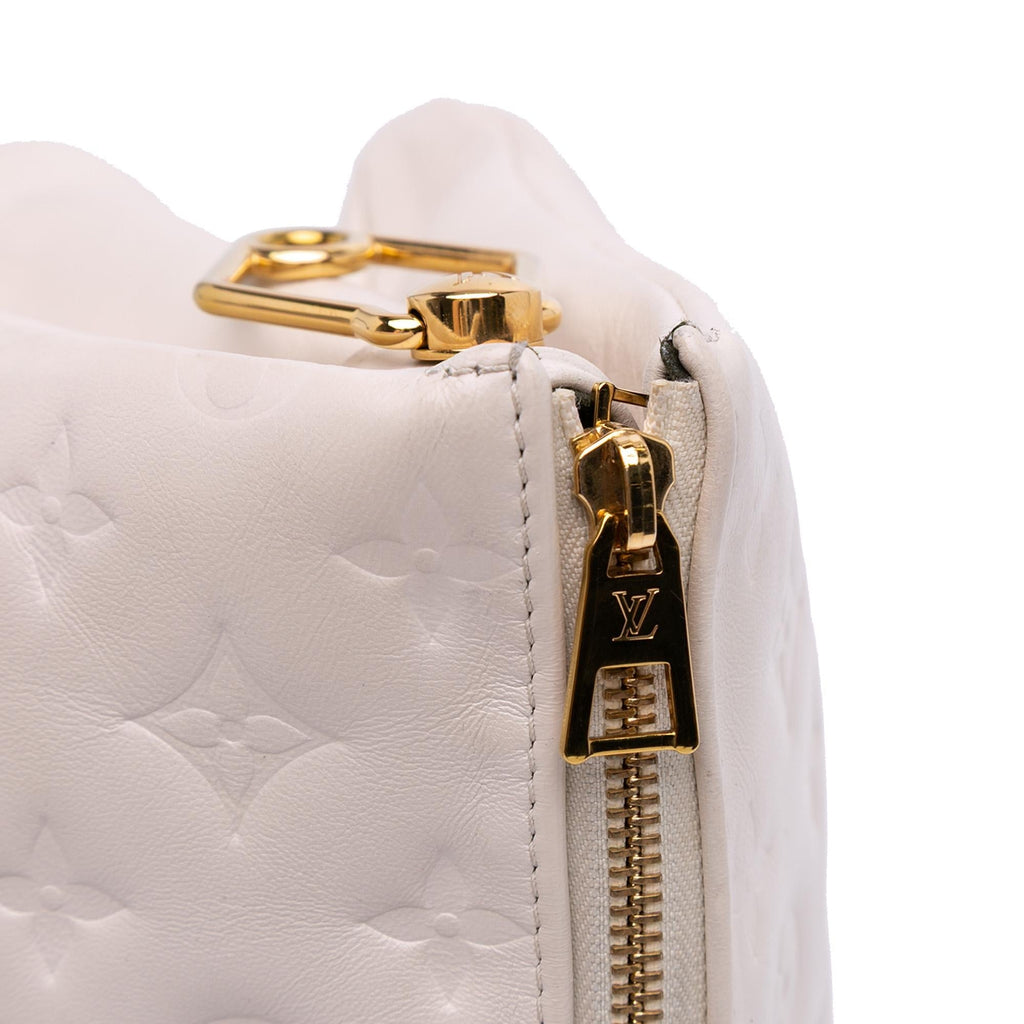 Louis Vuitton Monogram Embossed Puffy Lambskin Coussin PM