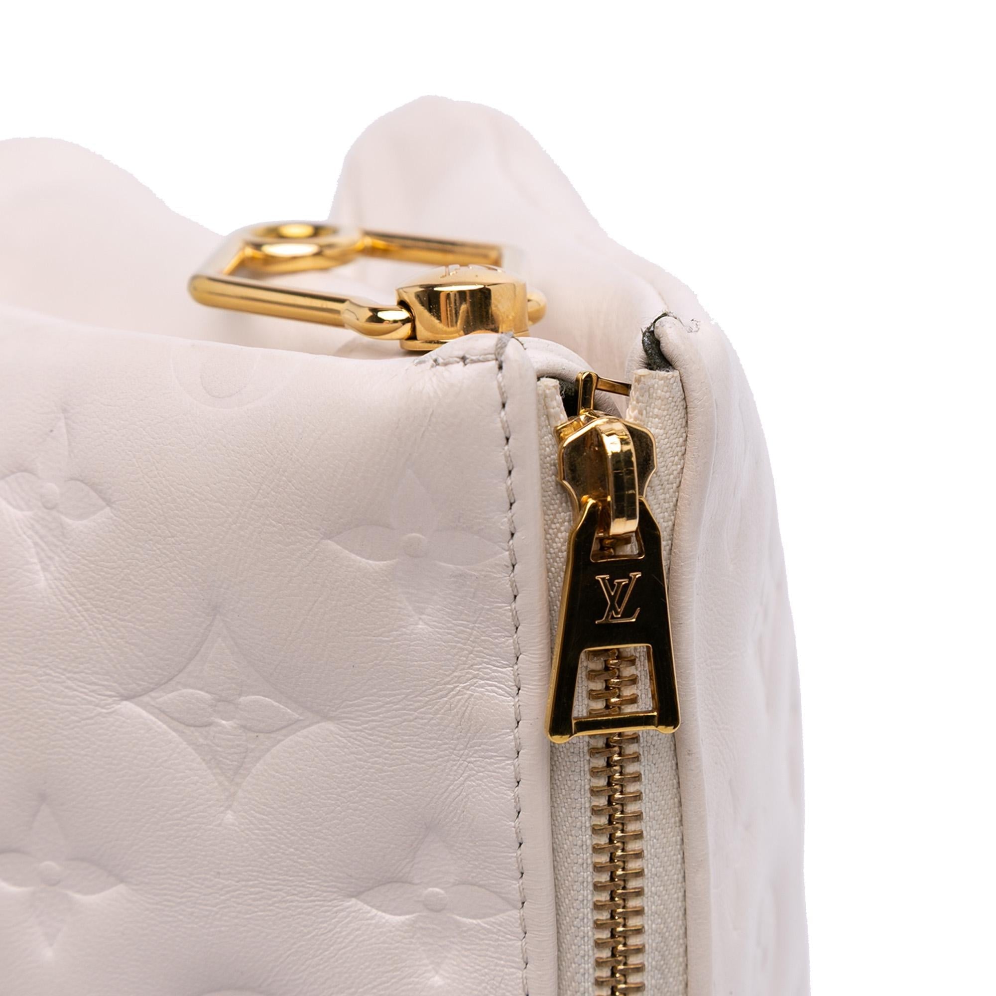 Louis Vuitton Monogram Embossed Puffy Lambskin Coussin PM