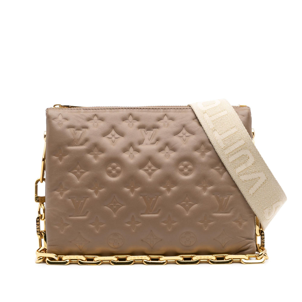 Louis Vuitton Monogram Embossed Puffy Lambskin Coussin PM