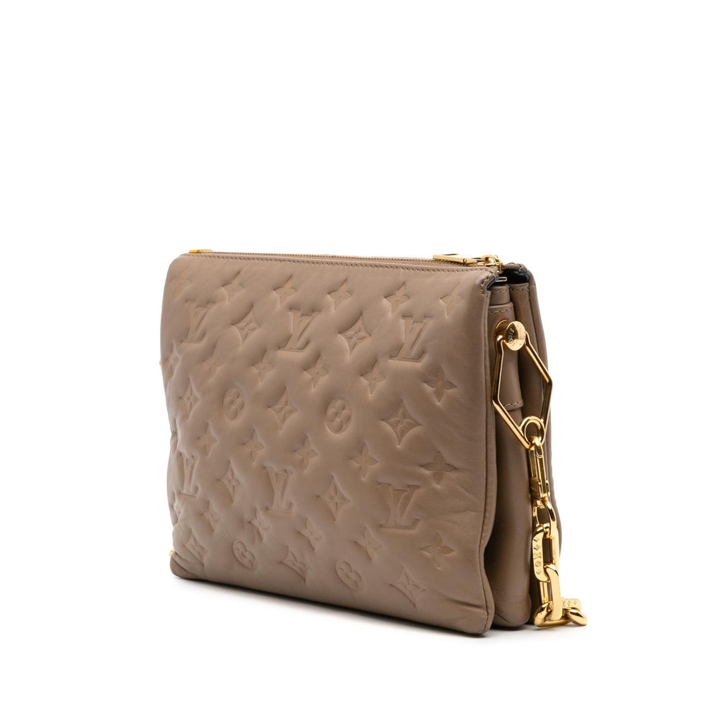 Louis Vuitton Monogram Embossed Puffy Lambskin Coussin PM