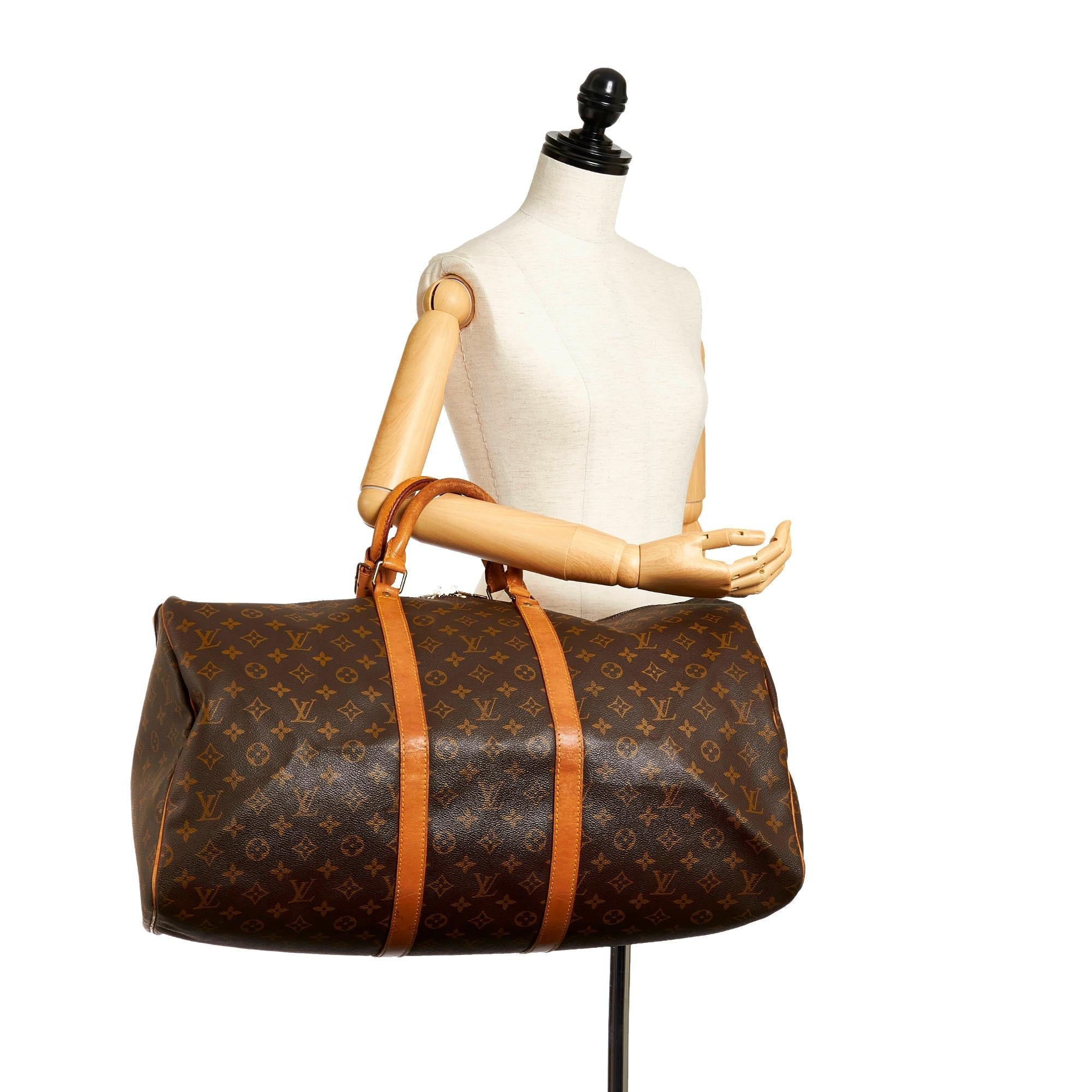 Louis Vuitton Monogram Keepall 55 (SHG-28547)